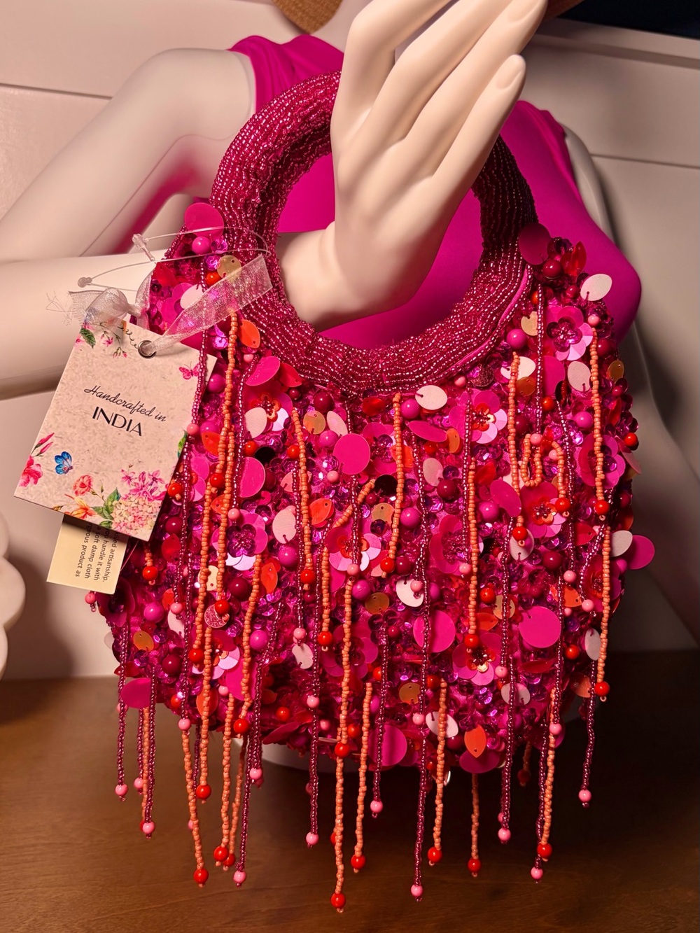 VIRAL BEADED BAG - DANGLY FLORAL 2026